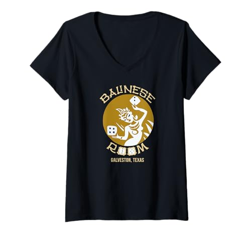 Damen Balinesisches Zimmer Tiki Bar Cocktail Lounge T-Shirt mit V-Ausschnitt von ArkivaTropika