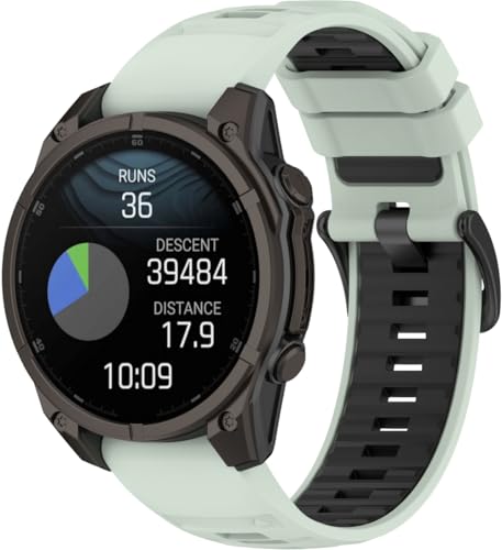 Silikon Uhrenarmband kompatibel mit Garmin Fenix 7 Sapphire Solar/Approach S62 / Tactix Delta/Instinct 3 Solar 45mm / Fenix 6 PRO, mit Schnellverschluss NO250922 (Pattern E) von Arkovis