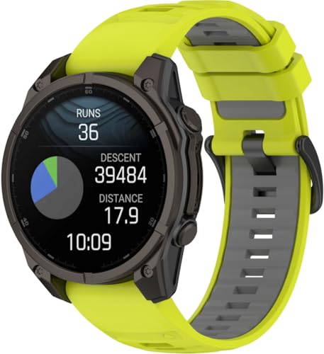 Silikon Uhrenarmband kompatibel mit Garmin Fenix 7 Sapphire Solar/Approach S62 / Tactix Delta/Instinct 3 Solar 45mm / Fenix 6 PRO, mit Schnellverschluss NO250922 (Pattern F) von Arkovis