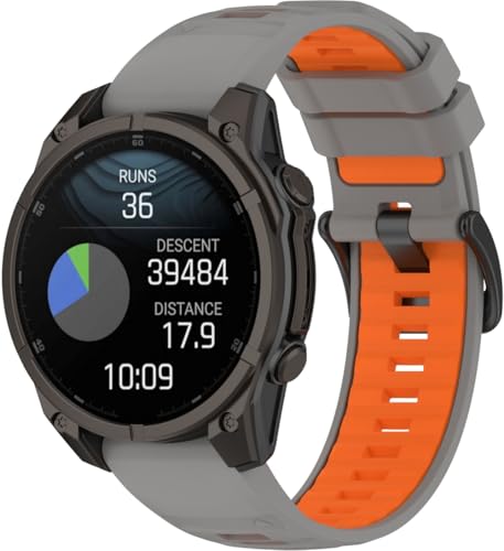 Uhrenarmband kompatibel mit Garmin Instinct 3 Solar 50mm / Quatix8 51mm / Tactix8 SOLAR 51mm / Fenix 3 / Fenix 5X Plus, Premium Weiches Silikon Verstellbarer Ersatzgurt NO250922 (Pattern B) von Arkovis