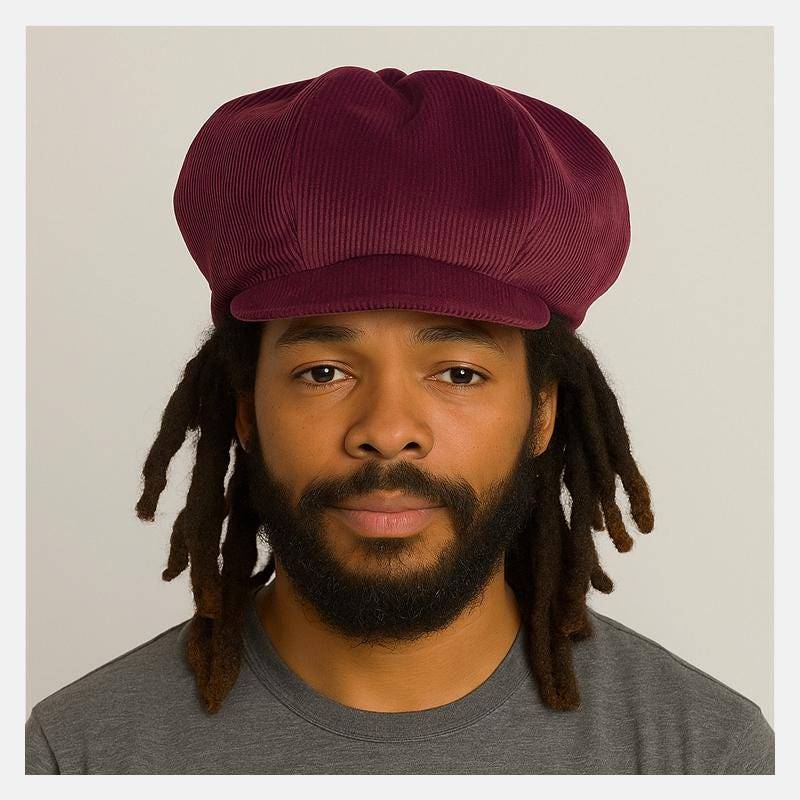 Burgunderrote/Weinrote Cord Rasta Cap von ArlekinCreation