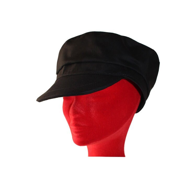 Flache Newsboy-Mütze/Schwarze Baumwolle Oder Weiße Matrosenstil von ArlekinCreation