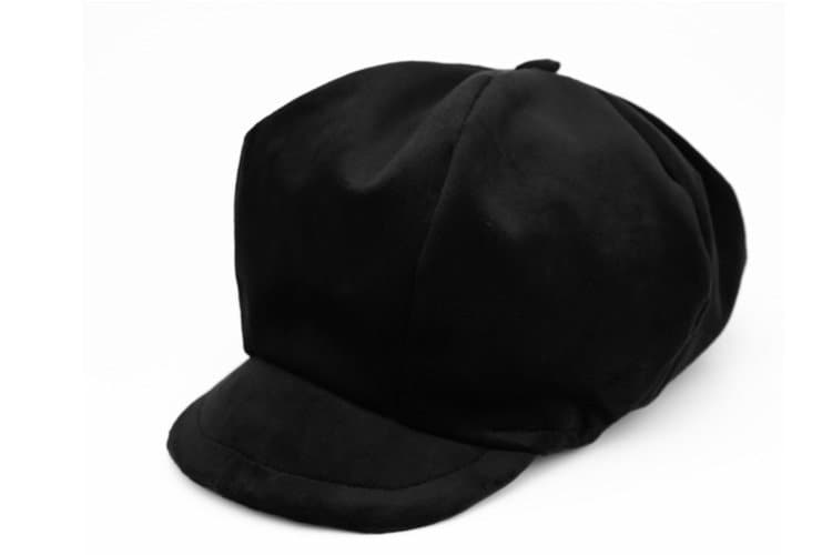 Gavroche-Mütze, Schwarz Aus Kurzem Samt von ArlekinCreation