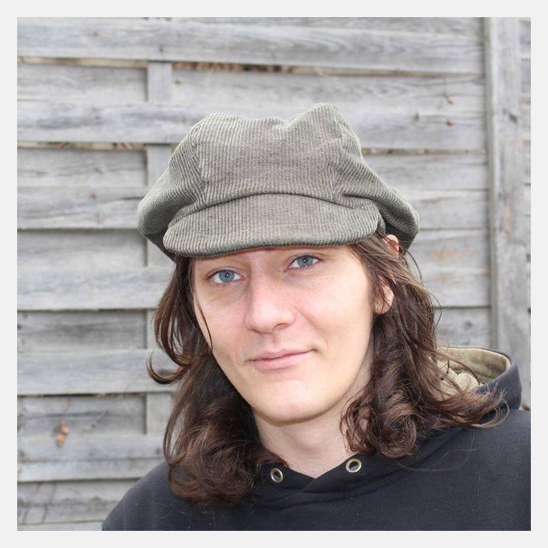 Khakifarbene Cord-Mütze Im Gavroche-stil von ArlekinCreation