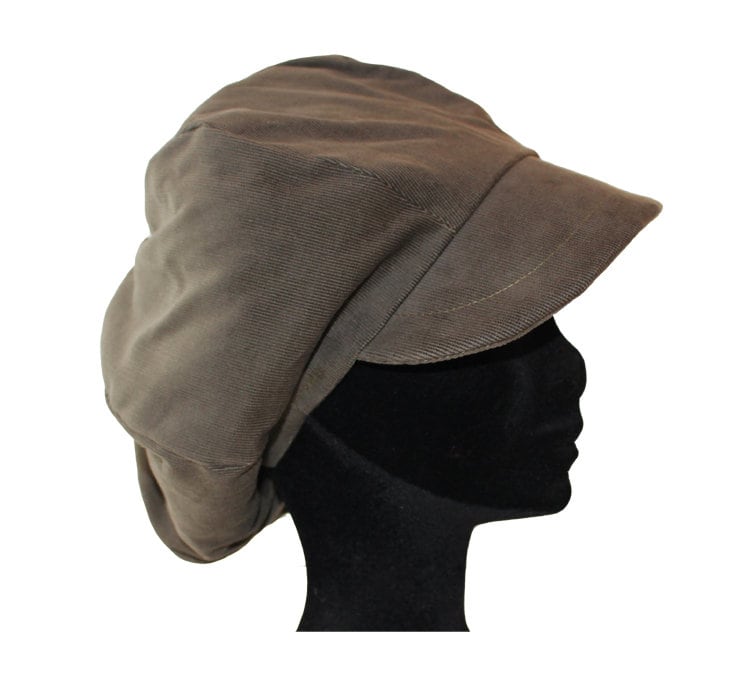 Newsboy-Mütze Aus Feinem Khaki-Cord-Milleraies-Canvas von ArlekinCreation