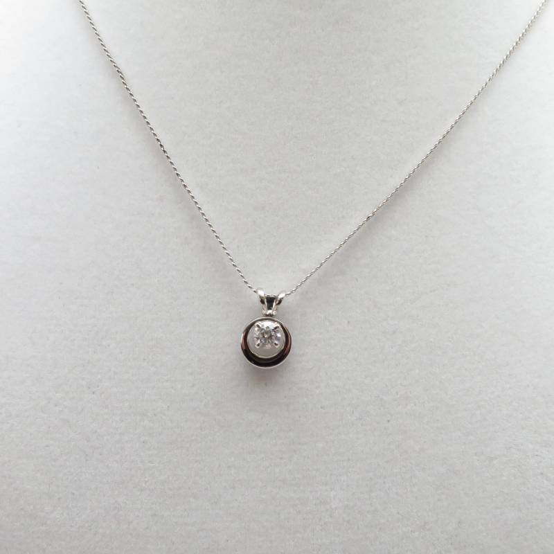 Vintage Neuer 17 1/4" Zirkonia Cz 14K Weißgold Filled Anhänger An Feiner S Kette von ArlieJewelryEtc