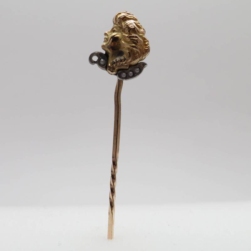 Wunderschöne Antike 10K Gelb - Und Weißgold Jugendstil Gibson Girl Kopfnadel/Samenperlenkragen Stickpin Gold Gefüllte Pin-Abschnitt von ArlieJewelryEtc