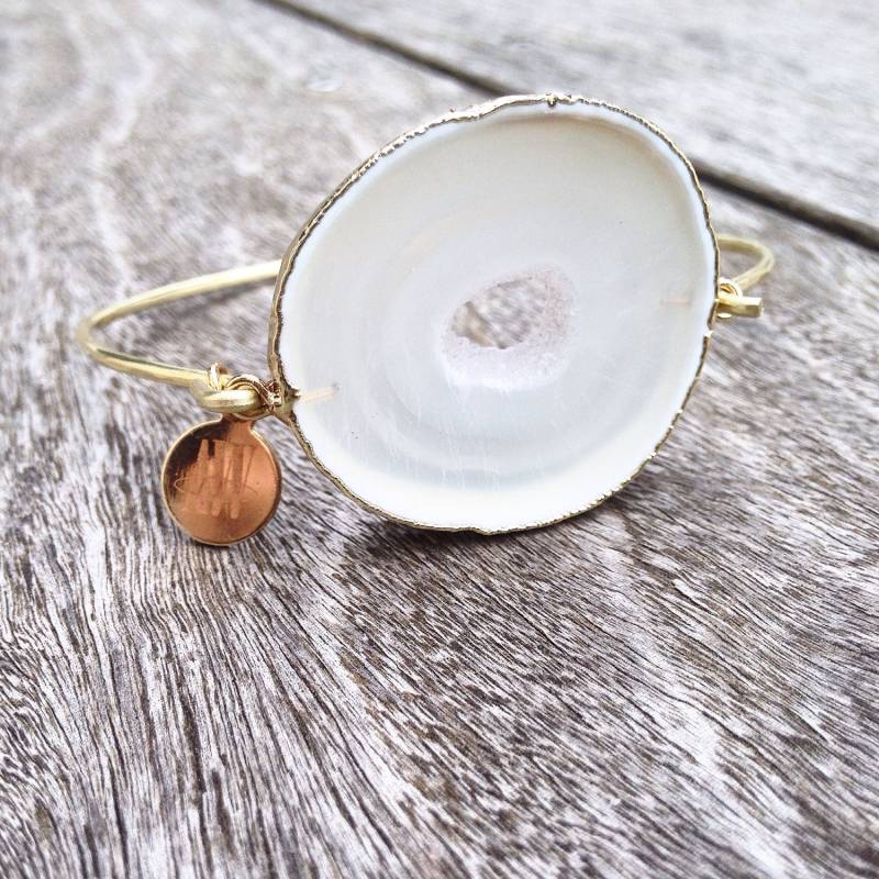 Huxley Weißer Achat Druzy Armband von ArmWireJewelry