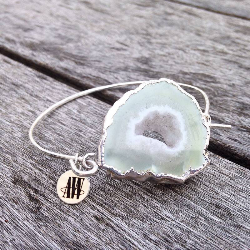 Miriam Weißer Achat Druzy Armband Miriam Weißer Achat Druzy Armband von ArmWireJewelry