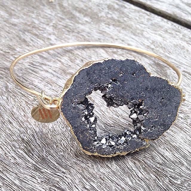 Ronan Charcoal Achat Druzy Armband Ronan Charcoal Achat Druzy Armband von ArmWireJewelry