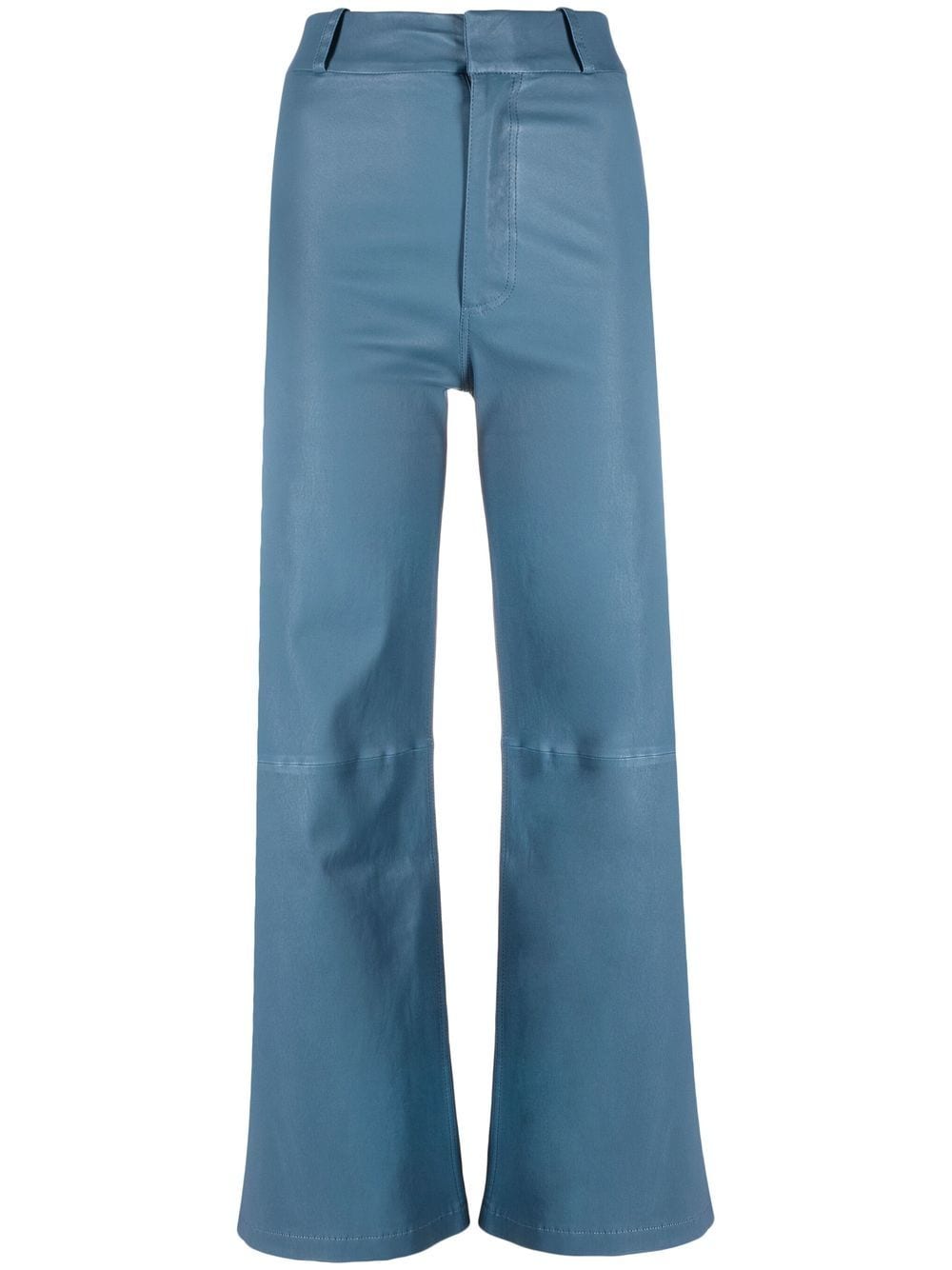 Arma Cropped-Hose aus Leder - Blau von Arma