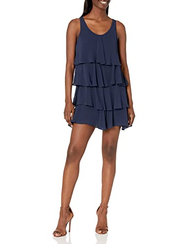 A|X ARMANI EXCHANGE Damen Ärmelloses Minikleid mit gestuftem Wellenmuster Cocktailkleid, Seele, 30 von Armani Exchange