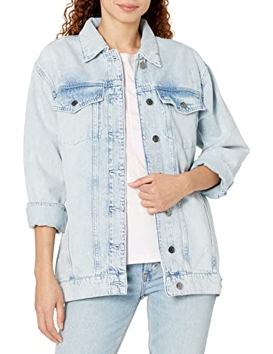 Emporio Armani Damen Basics by Armani Oversized Stone Washed Jacke Jeansjacke, Indigo, Denim, M von Emporio Armani