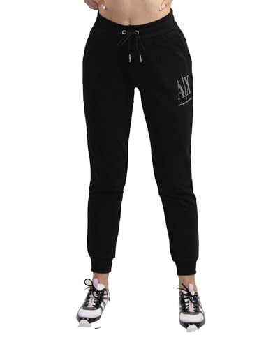 A|X ARMANI EXCHANGE Damen Drawstring Logo Studs Terry Jogger Pant Trainingshose, schwarz, Mittel von Armani Exchange