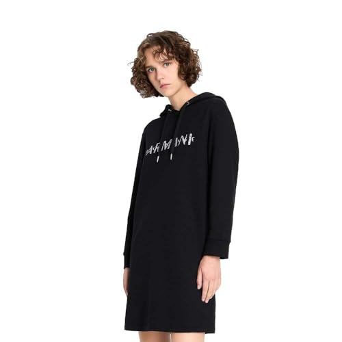 A｜X ARMANI EXCHANGE Damen French Terry Logo Mini Hoodie Sweatshirt Lässiges Kleid, Iso, Klein von Armani Exchange