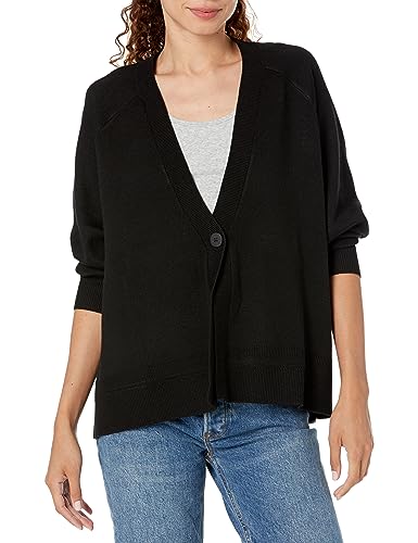 Armani Exchange Damen Logo-Rückseite aus Wollmischung Strickjacke, Schwarz, Klein von Emporio Armani