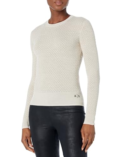 A|X ARMANI EXCHANGE Damen Strickpullover aus Wollmischgewebe, Gold, X-Groß von Emporio Armani