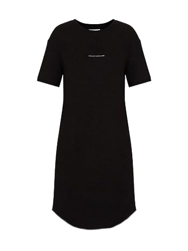 A｜X ARMANI EXCHANGE Damen T-Shirt mit kleinem Logo Lässiges Kleid, Schwarz, Mittel von Armani Exchange