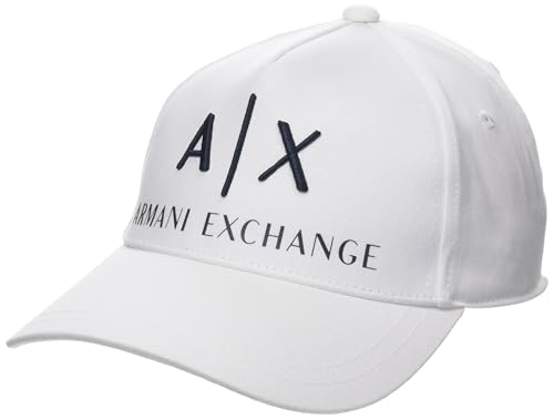 Armani Exchange A|X ARMANI EXCHANGE Herren Corporate Logo Hut Baseballkappe, Weiß/Marineblau, Einheitsgröße von Armani Exchange