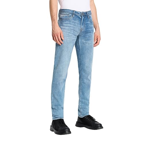 A|X ARMANI EXCHANGE Herren J14 Skinny Comfort Fabric Stretch Denim Jeans, Helles Indigo, 34W / 32L von Emporio Armani