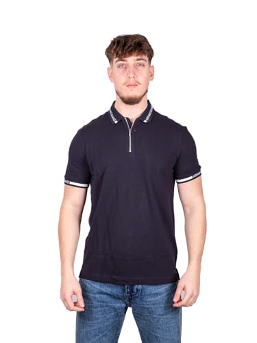 A｜X ARMANI EXCHANGE Herren Kurzärmeliges Poloshirt mit Reißverschluss und Logo-Kragen Polohemd, tiefes Marineblau, L von Emporio Armani