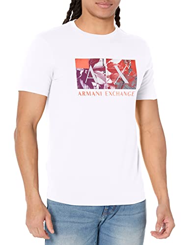 A|X ARMANI EXCHANGE Herren-T-Shirt mit Blumenmuster, Weiss/opulenter Garten, XX-Large von Emporio Armani