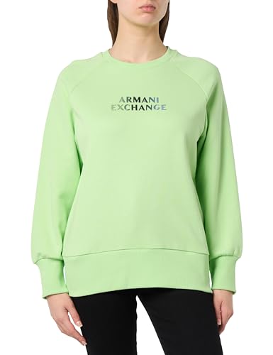 A|X Armani Exchange Women's Metallic Logo Terry Crewneck Pullover Sweatshirt, Agave, 42 von Armani Exchange