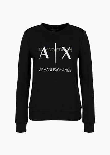 A|X Armani Exchange Women's Milano Edition Crewneck Pullover Sweatshirt, Black, 32 von Armani Exchange