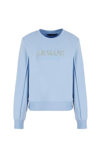 A|X Armani Exchange Women's Rhinestone Logo Crewneck Pullover Sweatshirt, Blue River, 38 von Armani Exchange
