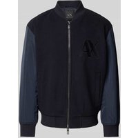 ARMANI EXCHANGE Bomberjacke mit Label-Stitching in Dunkelblau, Größe XXL von Armani Exchange