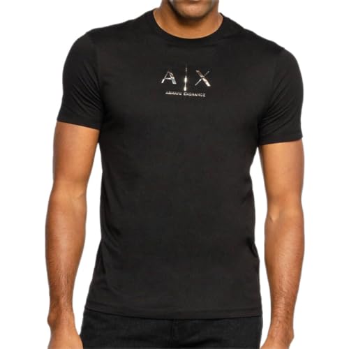 ARMANI EXCHANGE Herren T-Shirt 6HZTGM ZJH4Z, Kurzarm, Rundhalsausschnitt, Schwarz , Large von Armani Exchange