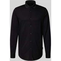 ARMANI EXCHANGE Regular Fit Freizeithemd mit Polokragen in Black, Größe XXL von Armani Exchange