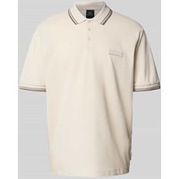 ARMANI EXCHANGE Regular Fit Poloshirt mit Knopfleiste in Offwhite, Größe S von Armani Exchange