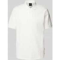 ARMANI EXCHANGE Regular Fit Poloshirt mit Strukturmuster in Weiss, Größe XXL von Armani Exchange