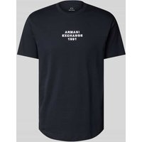 ARMANI EXCHANGE Regular Fit T-Shirt aus reiner Baumwolle in Marine, Größe S von Armani Exchange