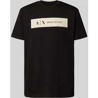 ARMANI EXCHANGE Regular Fit T-Shirt aus reiner Baumwolle mit Logo-Print in Black, Größe S von Armani Exchange