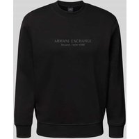 ARMANI EXCHANGE Sweatshirt mit Label-Print und Rundhalsausschnitt in Black, Größe XXL von Armani Exchange