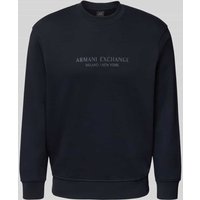ARMANI EXCHANGE Sweatshirt mit Label-Print und Rundhalsausschnitt in Marine, Größe XXL von Armani Exchange