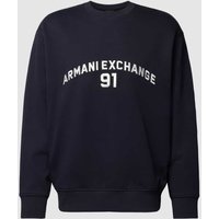 ARMANI EXCHANGE Sweatshirt mit Label-Stitching in Dunkelblau, Größe L von Armani Exchange