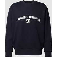 ARMANI EXCHANGE Sweatshirt mit Label-Stitching in Dunkelblau, Größe M von Armani Exchange