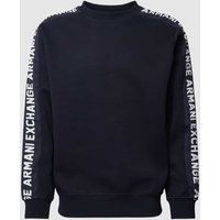 ARMANI EXCHANGE Sweatshirt mit Label-Stitching in Dunkelblau, Größe M von Armani Exchange