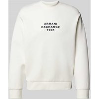 ARMANI EXCHANGE Sweatshirt mit Label-Stitching in Offwhite, Größe XXL von Armani Exchange