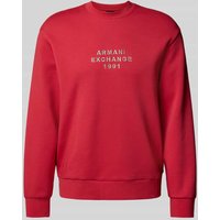ARMANI EXCHANGE Sweatshirt mit Label-Stitching in Rot, Größe M von Armani Exchange