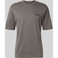 ARMANI EXCHANGE T-Shirt mit Label-Patch in Mittelgrau, Größe XXL von Armani Exchange