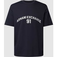 ARMANI EXCHANGE T-Shirt mit Label-Print in Dunkelblau, Größe M von Armani Exchange