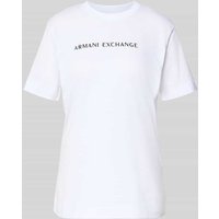 ARMANI EXCHANGE T-Shirt mit Label-Stitching und Rundhalsausschnitt in Weiss, Größe M von Armani Exchange