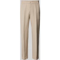 ARMANI EXCHANGE Tapered Fit Leinenhose mit Bügelfalten in Beige, Größe 33 von Armani Exchange