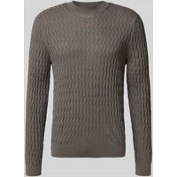 ARMANI EXCHANGE Wollpullover mit Strukturmuster in Mittelgrau, Größe XL von Armani Exchange