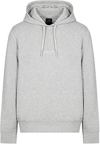 AX Armani Exchange Herren A|X Armani Exchange Men's Pull-Over Hooded with Front Back Logo Sweatshirt, Bc06 Legierung Heather, Medium von Armani Exchange