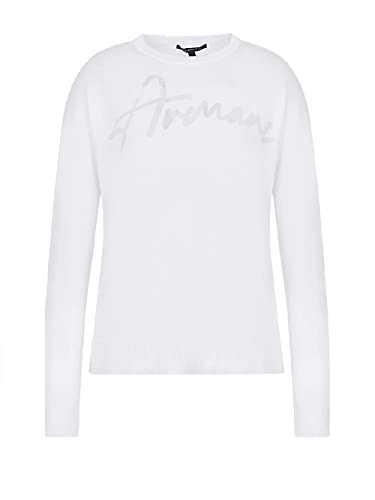 Armani Exchange 3RYM1J YMQ2Z 1000 Optic White Woman Knitted Pullover gr: L von Armani Exchange